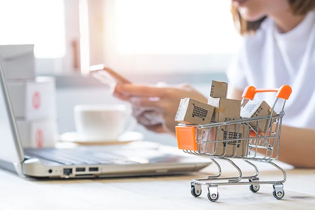 Warenkorb-Ansicht eines frisch gestarteten Onlineshops